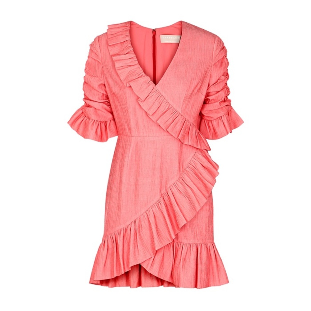 KEEPSAKE the Label Faithful Pink / Coral Mini Ruffle Dress NWT